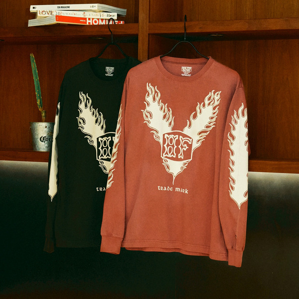 HFF FIRE PATTERN LOGO LS TEE 詳細画像 Burgundy 11