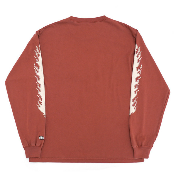 HFF FIRE PATTERN LOGO LS TEE 詳細画像 Burgundy 7